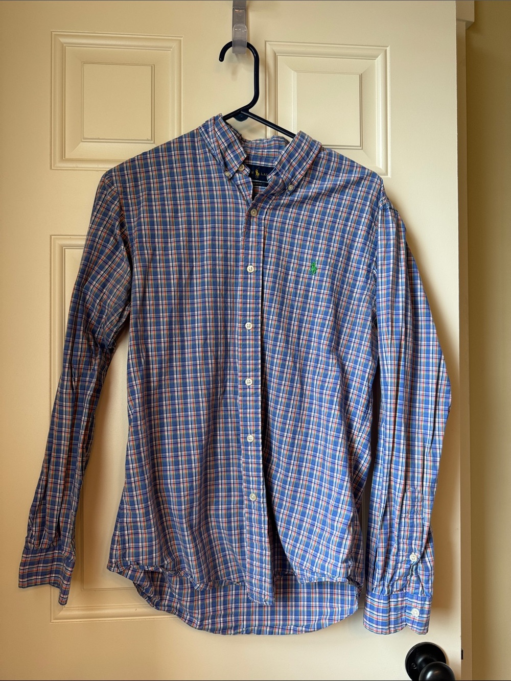 Polo by Ralph Lauren Blue and Pink Plaid Button-Down Shirt